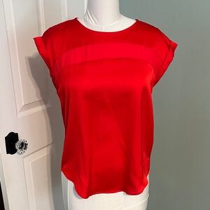 New York & Company Vibrant Red Blouse